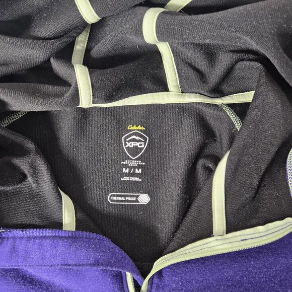 Cabelas XPG Lined Thermal Zip Purple Sweater Women Medium Outerwear Hoodie Warm - Picture 5 of 8